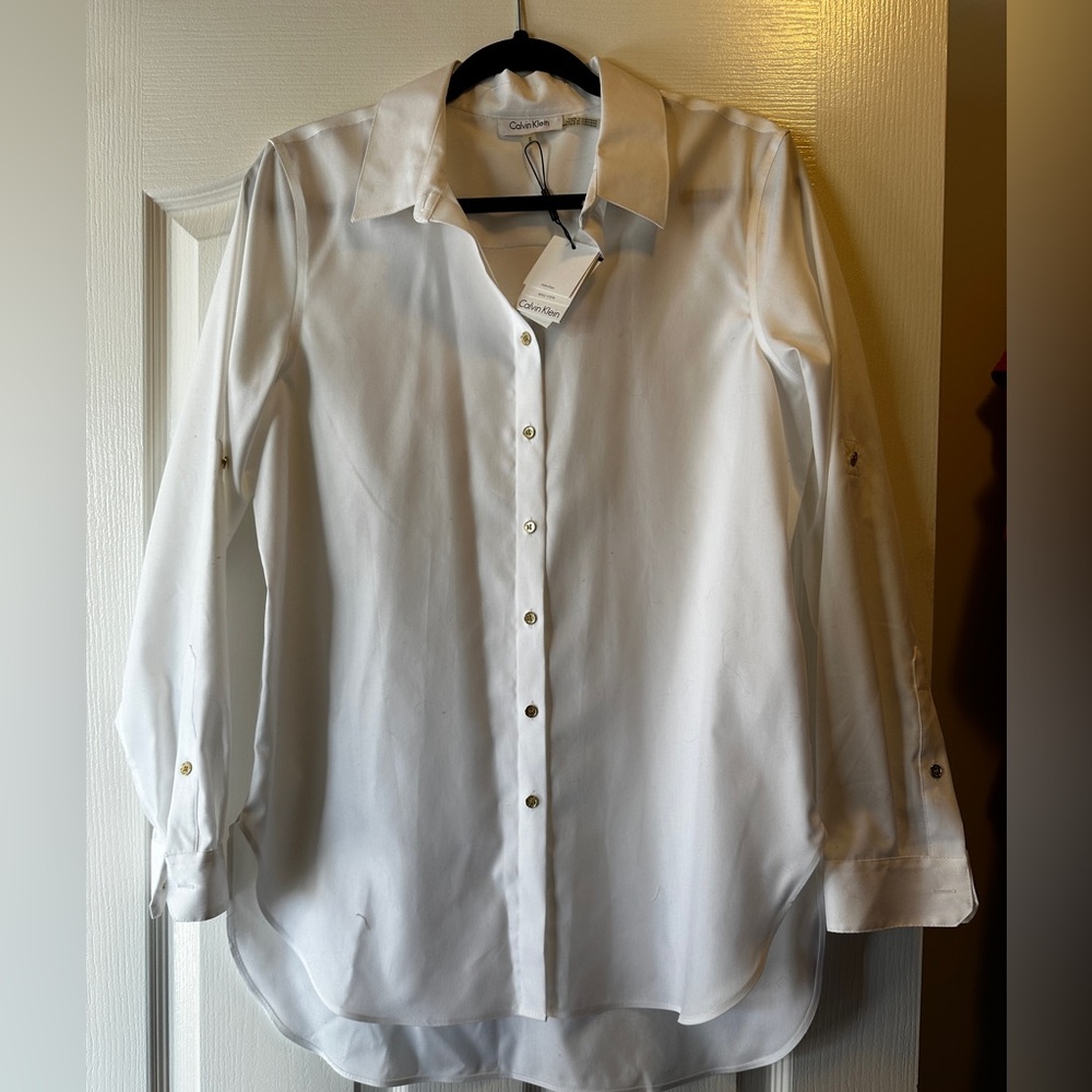 Calvin Klein - High-low Tunic Blouse, Brand New with Tags